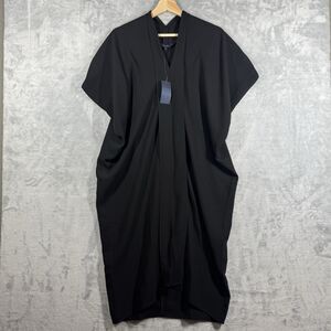 NWT Rachel Roy Daina Dress Womens Small Black Crepe V Neck Oversized